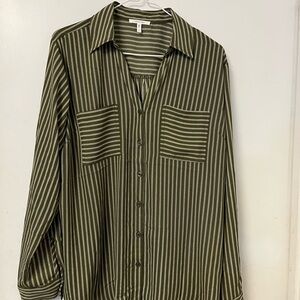 Maurices Olive Striped Button Down Shirt